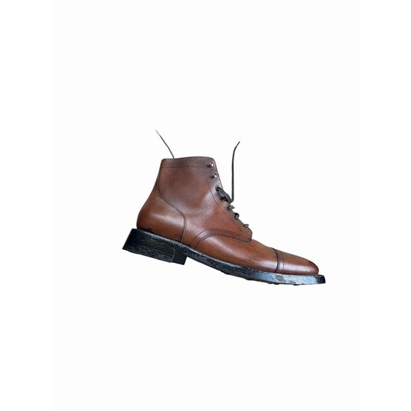 Thursday Boot Co Leather Brandy Captain Cap Toe Boots Men\'s 15 Chestnut Brown